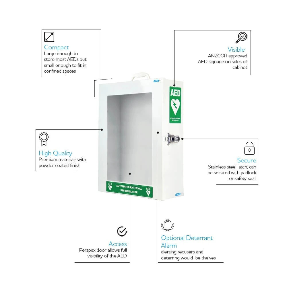 HeartSine Defibrillator Steel Wall Cabinet With Clear Door - Image 2