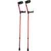 Double Adjustable Elbow Crutches With Anatomical Grip Adult [Rocket Red]
