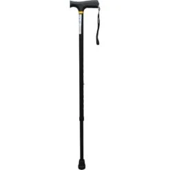 Soft Grip Walking Stick With T-Shaped Handle [Black]